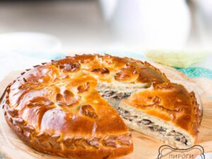 Пирог с курицей и грибами